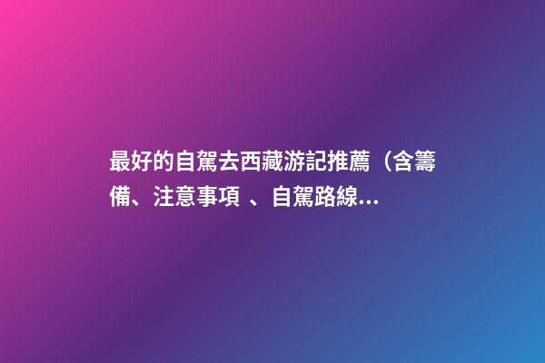 最好的自駕去西藏游記推薦（含籌備、注意事項、自駕路線等）